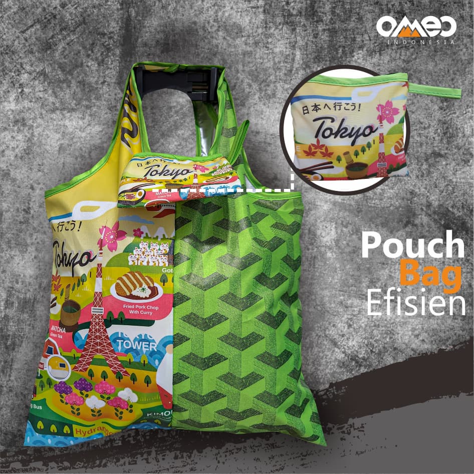 OMEO Tas Belanja Lipat Shopping Bag Jepang Tokyo Size Medium BM 103