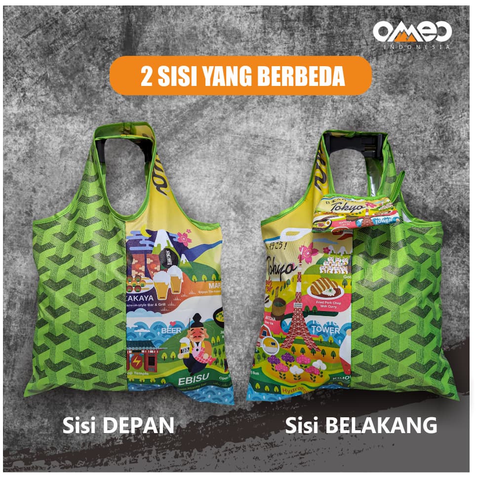OMEO Tas Belanja Lipat Shopping Bag Jepang Tokyo Size Medium BM 103