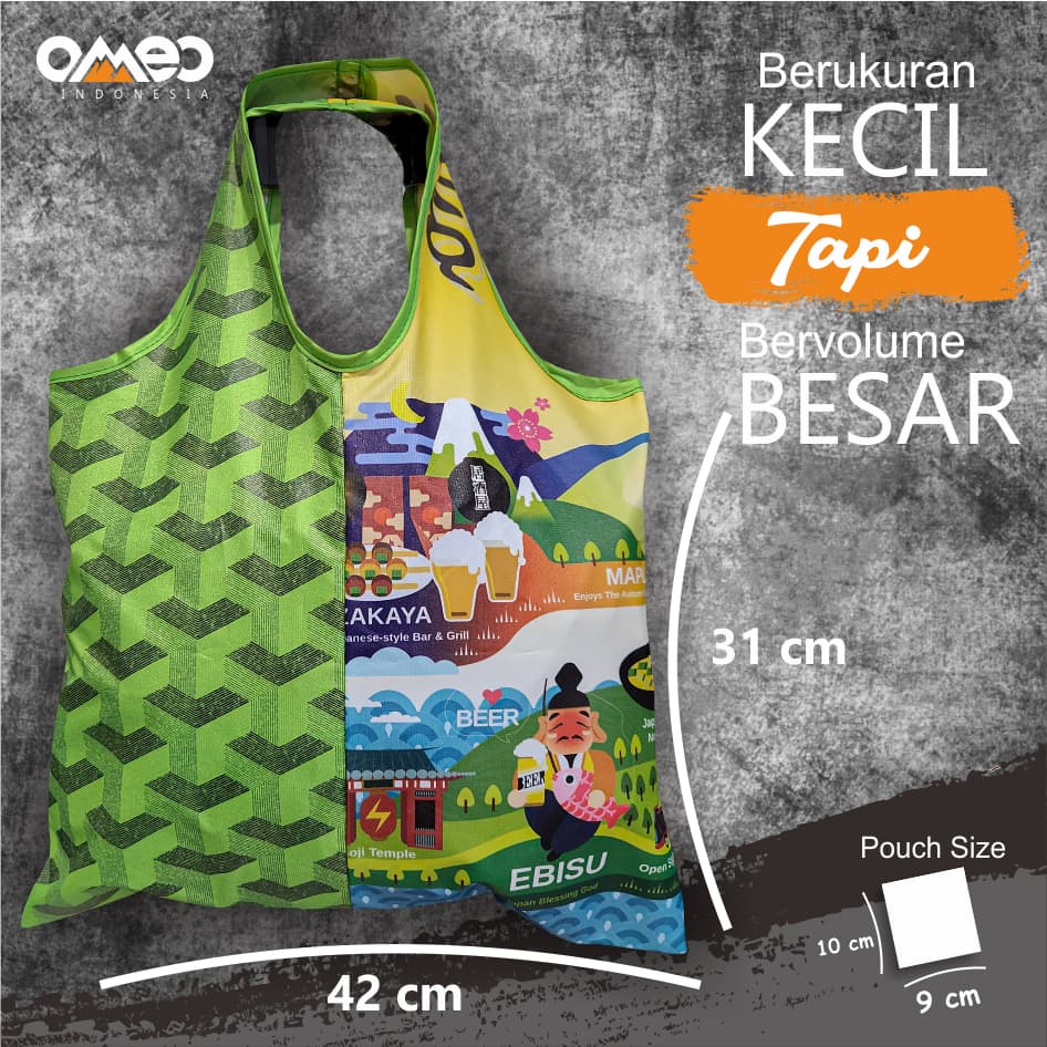 OMEO Tas Belanja Lipat Shopping Bag Jepang Tokyo Size Medium BM 103