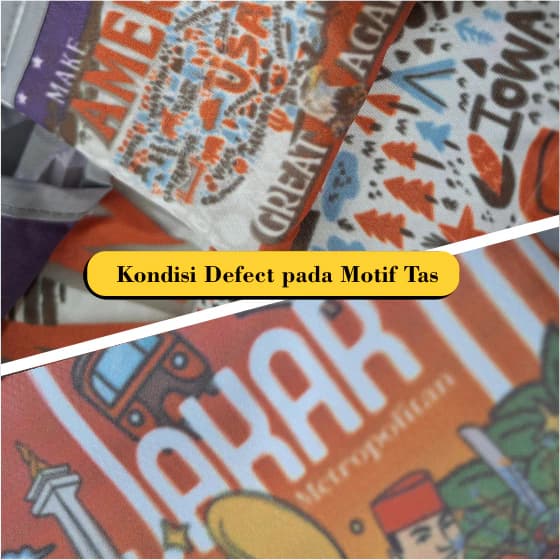 Tas Belanja Lipat Shopping Bag Oleh-Oleh Kondisi Motif Defect (Cacat) Ukuran BIG