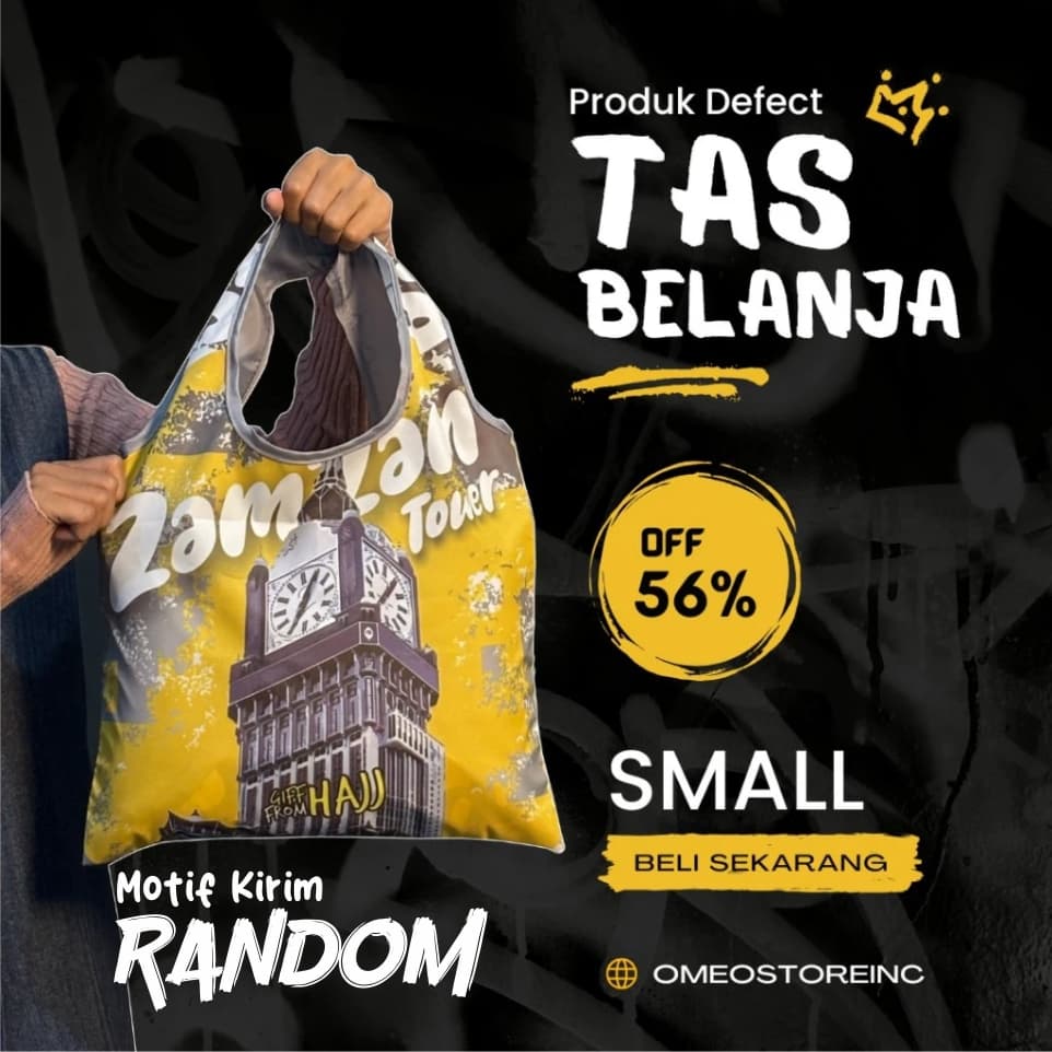 Tas Belanja Lipat Shopping Bag Oleh-Oleh Kondisi Motif Defect (Cacat) Ukuran SMALL