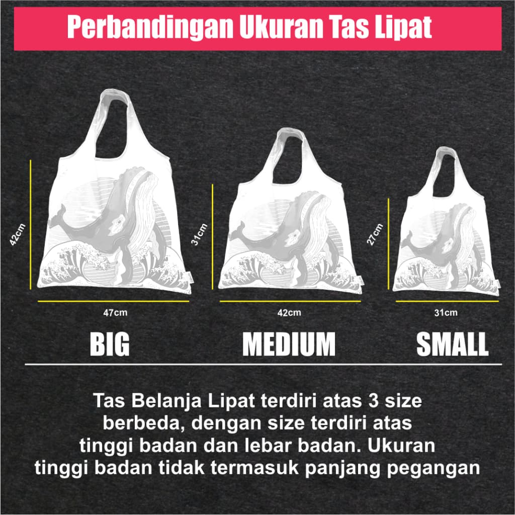 Tas Belanja Lipat Shopping Bag Oleh-Oleh Motif Defect (Cacat)