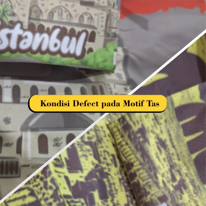 Tas Belanja Lipat Shopping Bag Oleh-Oleh Kondisi Motif Defect (Cacat) Ukuran BIG