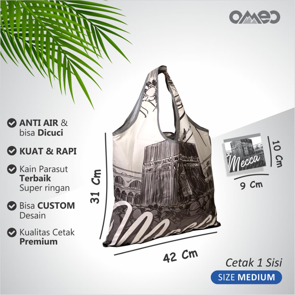 Oleh Oleh Haji Umroh Souvenir Tas Belanja Lipat Size Medium BM 93