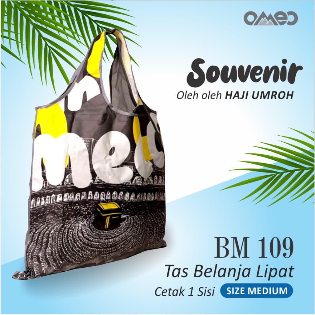 Oleh Oleh HAJI dan UMROH Souvenir Tas Belanja Lipat Size Medium BM 109