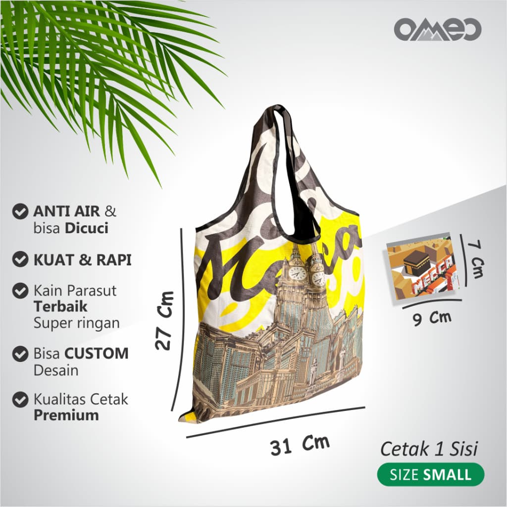Oleh Oleh HAJI dan UMROH Souvenir Tas Belanja Lipat Size Small SK 30