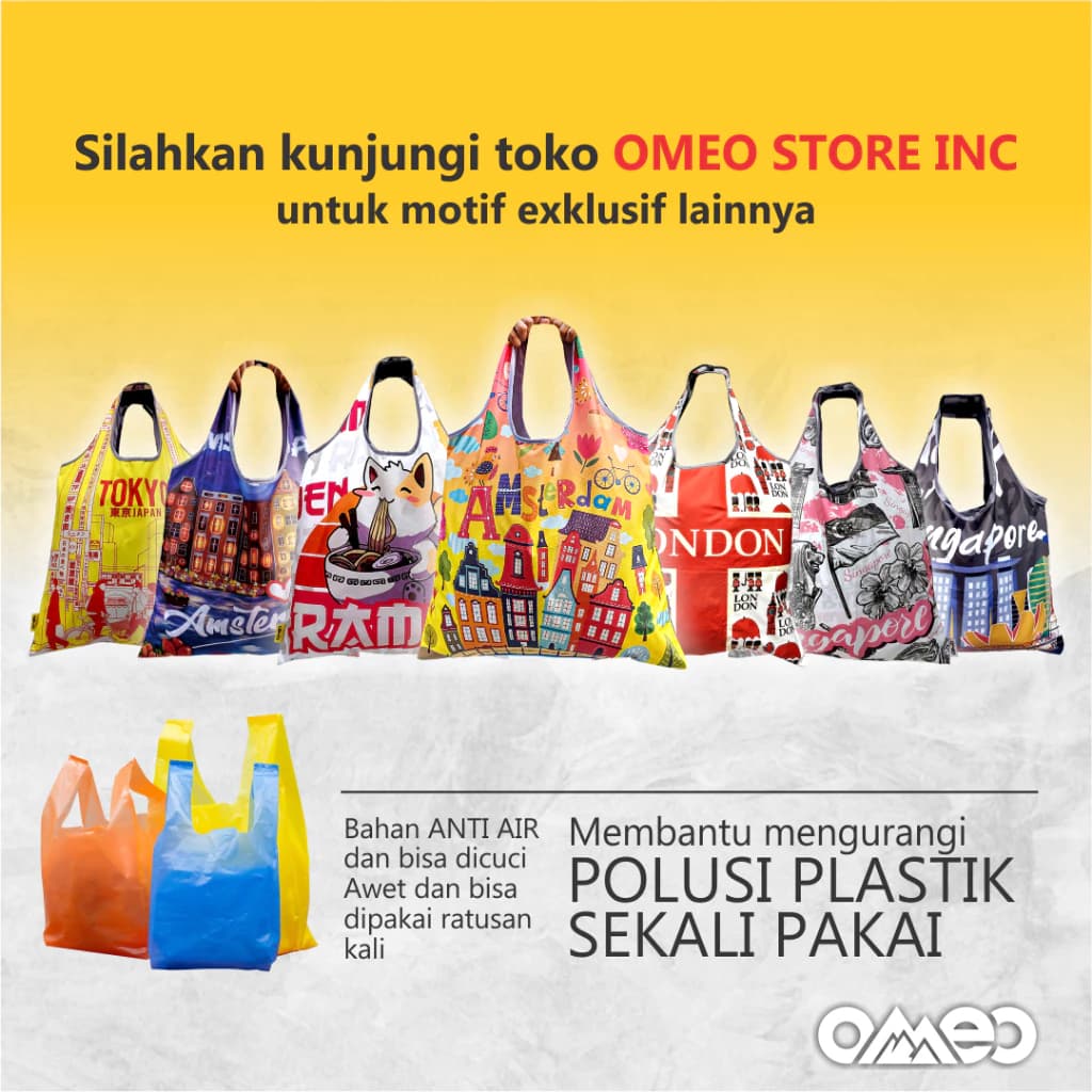 Shopping Bag Tas Belanja Totebag Lipat Medium Limited Edition OMEO SD 7