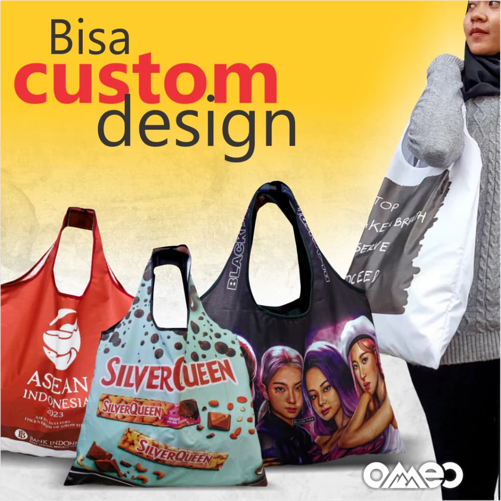 Shopping Bag Tas Belanja Totebag Lipat Medium Limited Edition OMEO SD 4