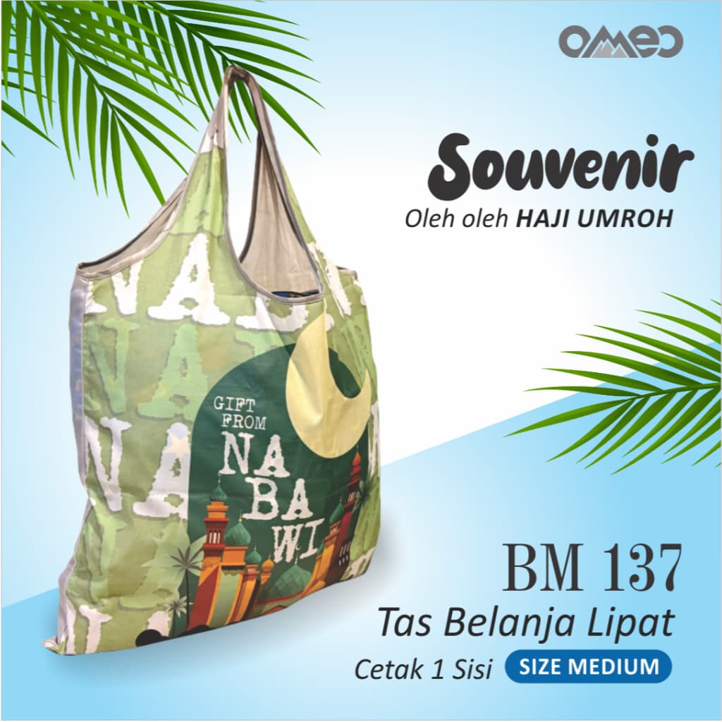 Oleh Oleh HAJI dan UMROH Souvenir Tas Belanja Lipat Size Medium BM 137