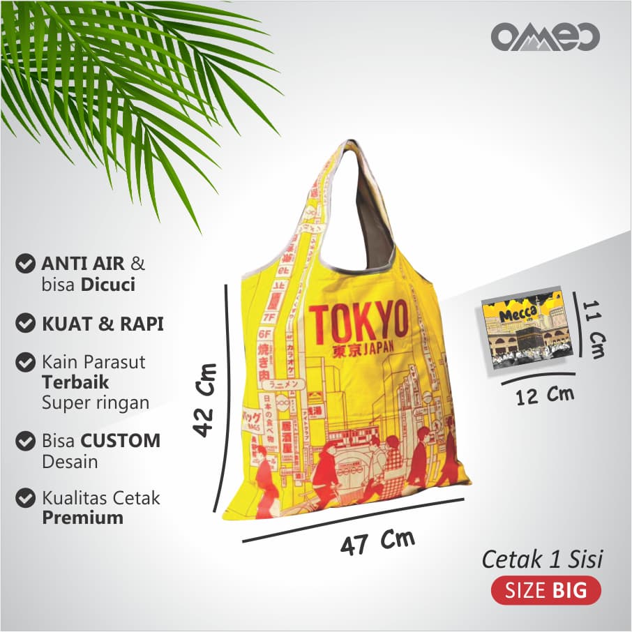 OMEO Tas Belanja Lipat Shopping Bag Jepang Tokyo Size Big TB 91