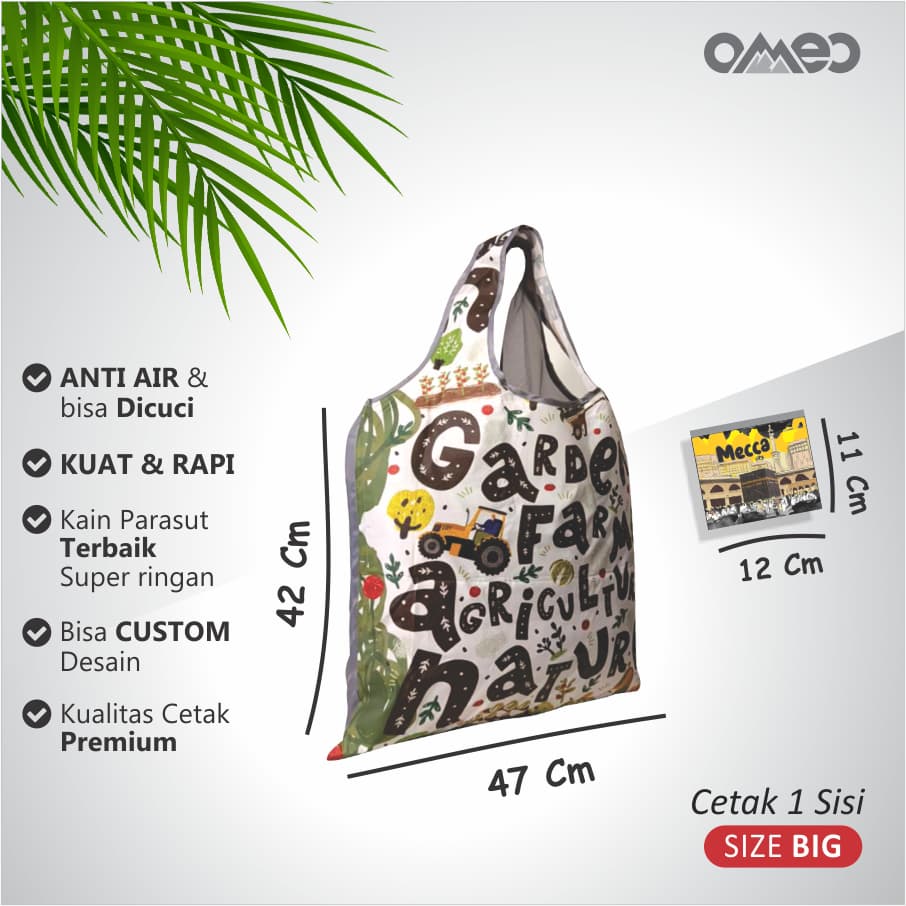 Tas Belanja Lipat / Shopping Bag Full Printing Limited Edition size BIG OMEO TB 46