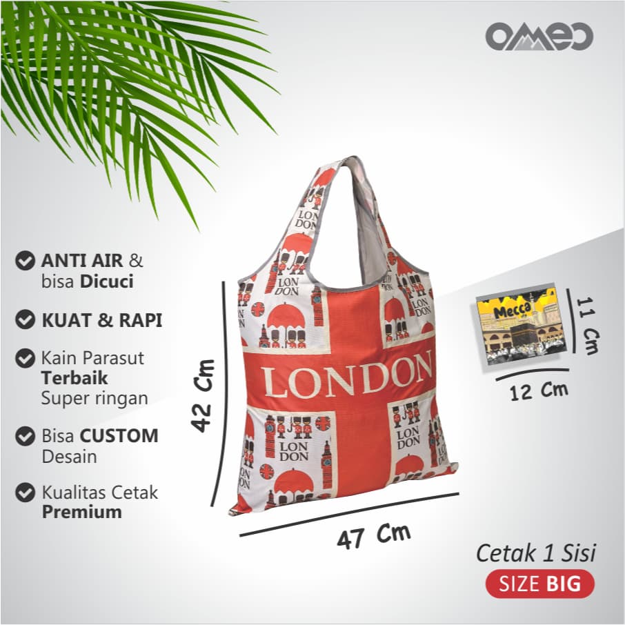 Tas Belanja Lipat / Shopping Bag Limited Edition Size BIG LONDON OMEO TB 56