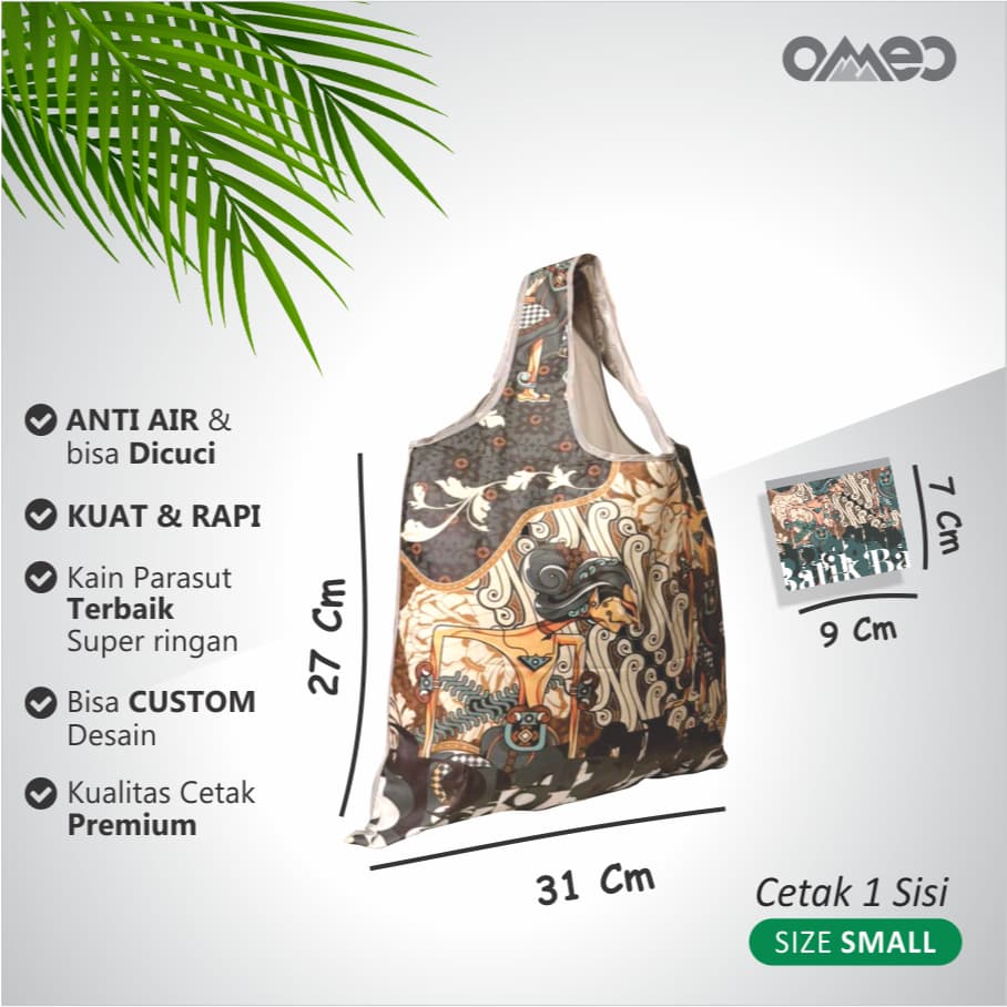 Tas Belanja Lipat / Shopping Bag Full Printing EDISI BATIK INDONESIA Limited Edition size SMALL OMEO SK 143
