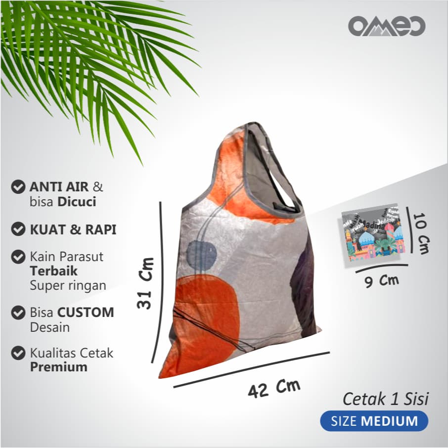Shopping Bag Tas Belanja Totebag Lipat Medium Limited Edition OMEO SD 7 — tampak lain