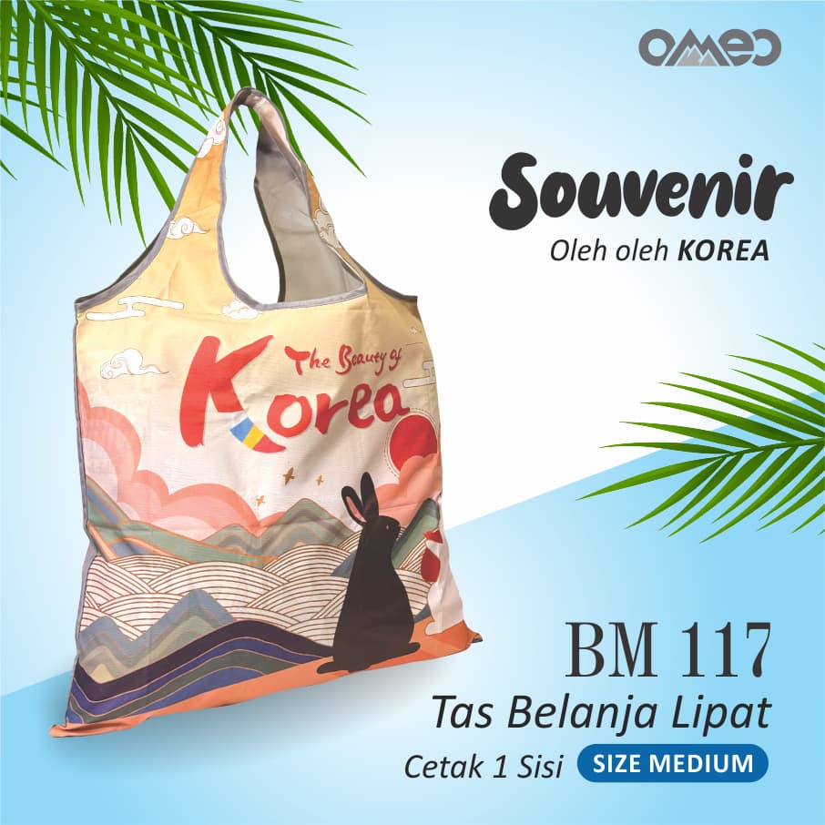 OMEO Tas Belanja Lipat Shopping Bag Motif Korea Size Medium BM 117