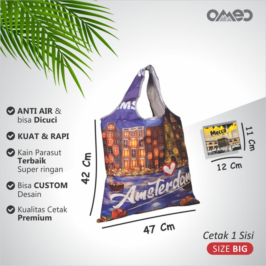 Tas Belanja Lipat / Shopping Bag Limited Edition size BIG AMSTERDAM OMEO TB 36