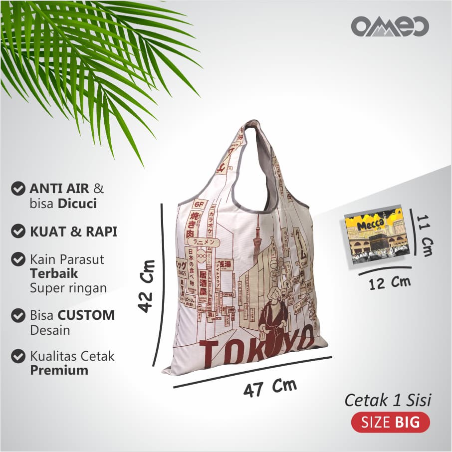 OMEO Tas Belanja Lipat Shopping Bag Jepang Tokyo Size Big TB 60