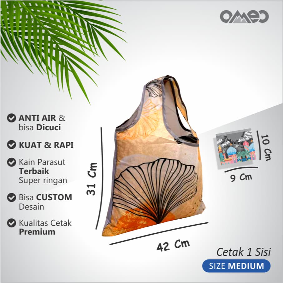 Shopping Bag Tas Belanja Totebag Lipat Medium Limited Edition OMEO SD 4 — tampak lain