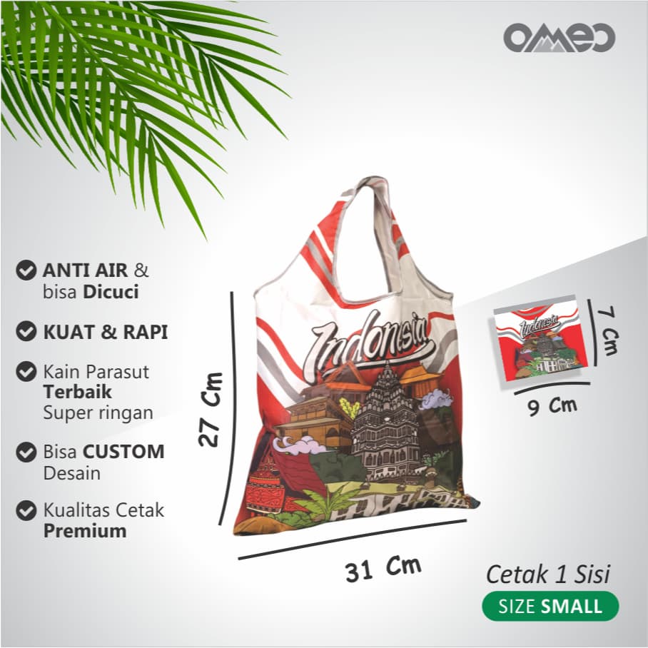 Tas Belanja Lipat Shopping Bag Motif Indonesia size SMALL SK 25