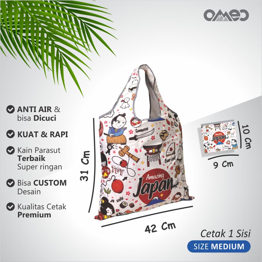OMEO Tas Belanja Lipat Shopping Bag Jepang Tokto Size Medium BM 55