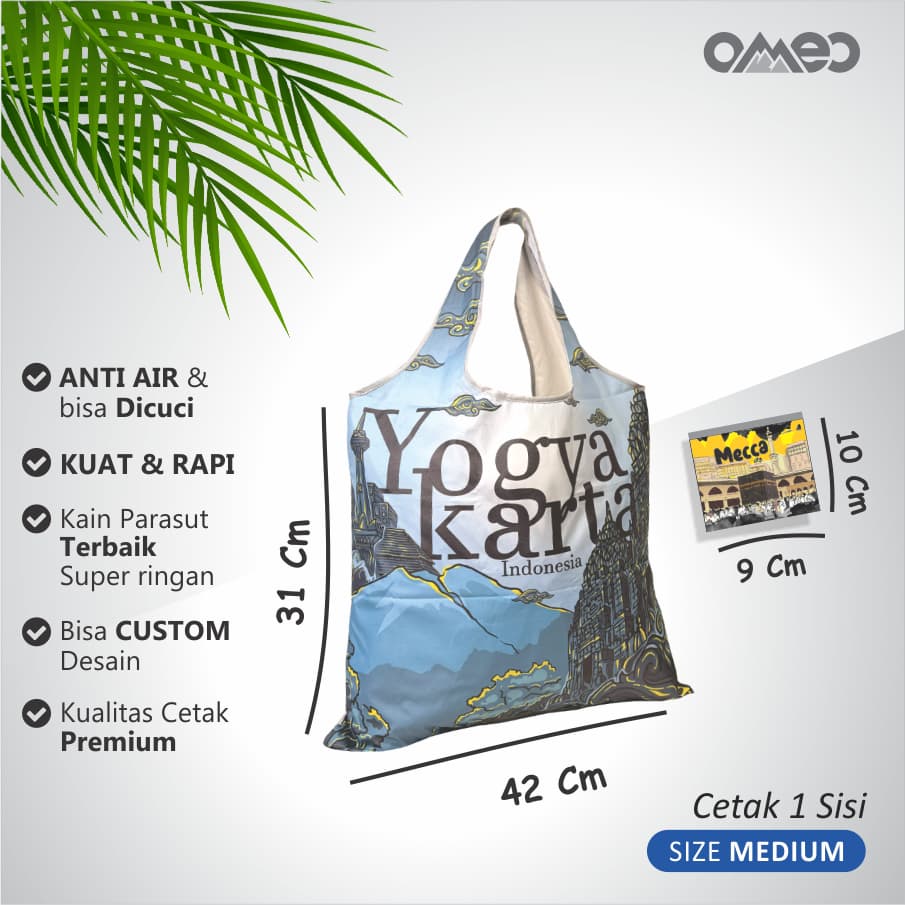 OMEO Tas Belanja Lipat Shopping Bag Oleh Oleh Jogja SIze Medium BM 148