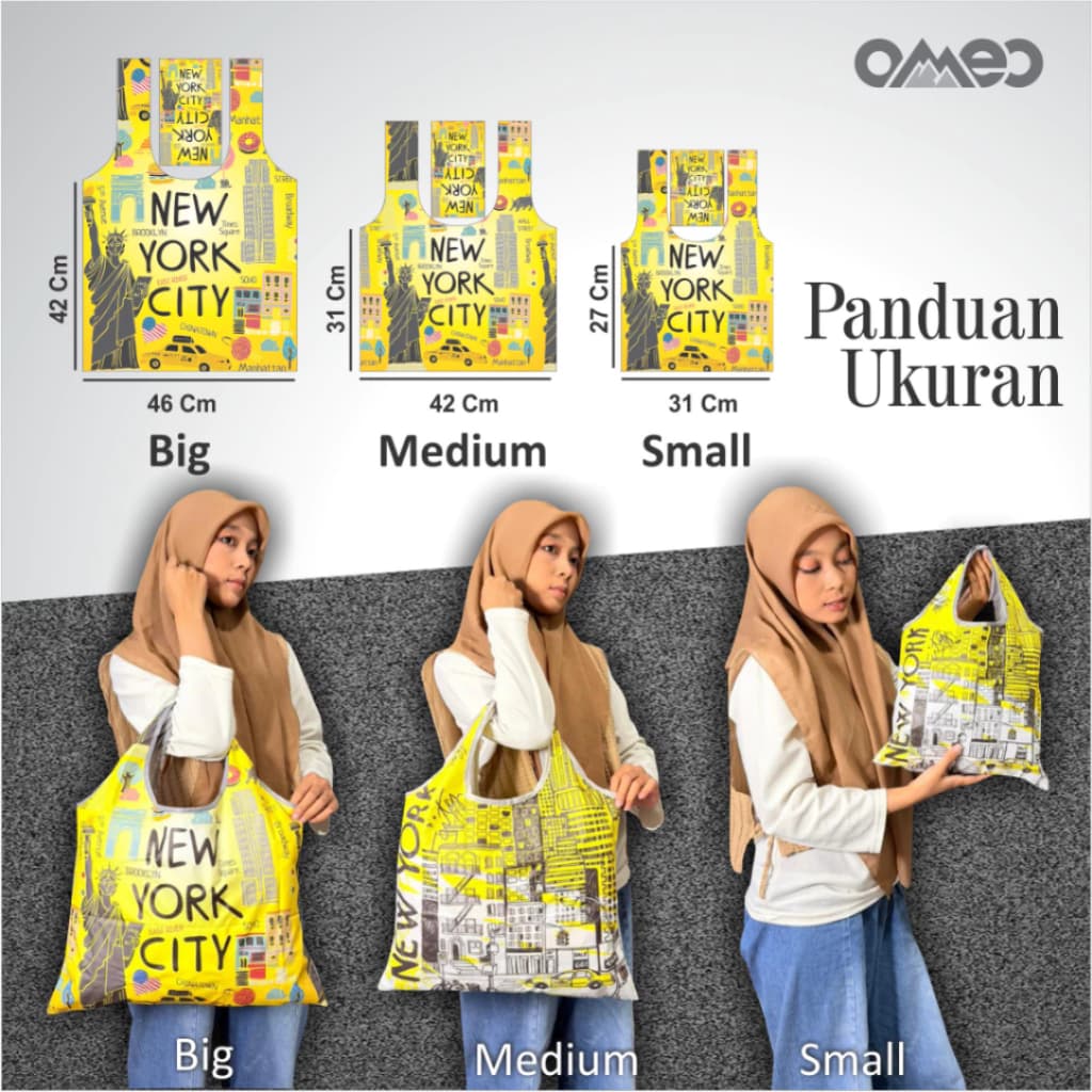 Oleh Oleh HAJI dan UMROH Souvenir Tas Belanja Lipat Size Medium BM 110