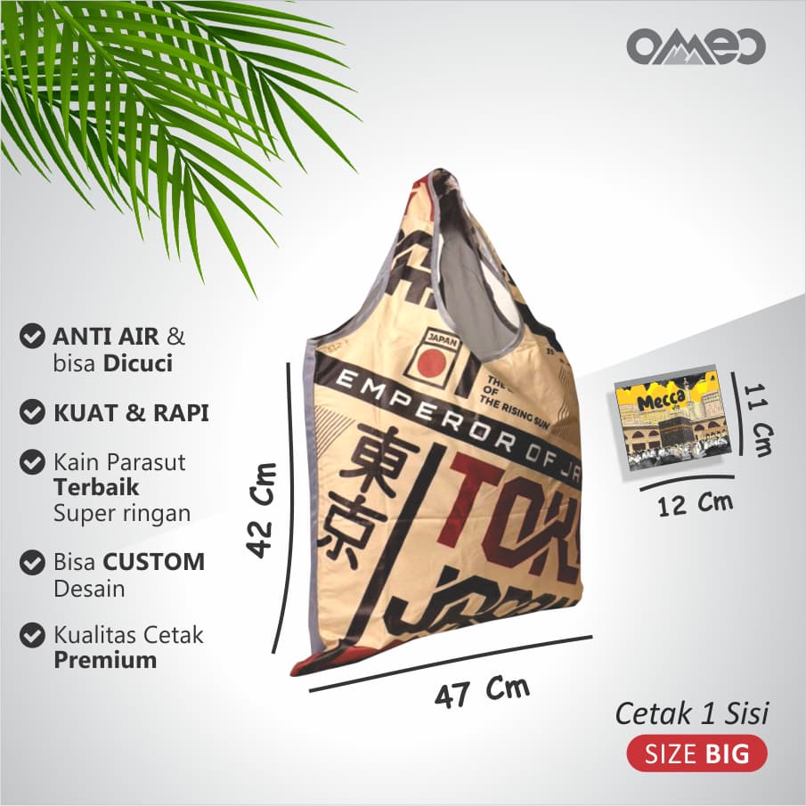 OMEO Tas Belanja Lipat Shopping Bag Jepang Tokyo Size Big TB 63