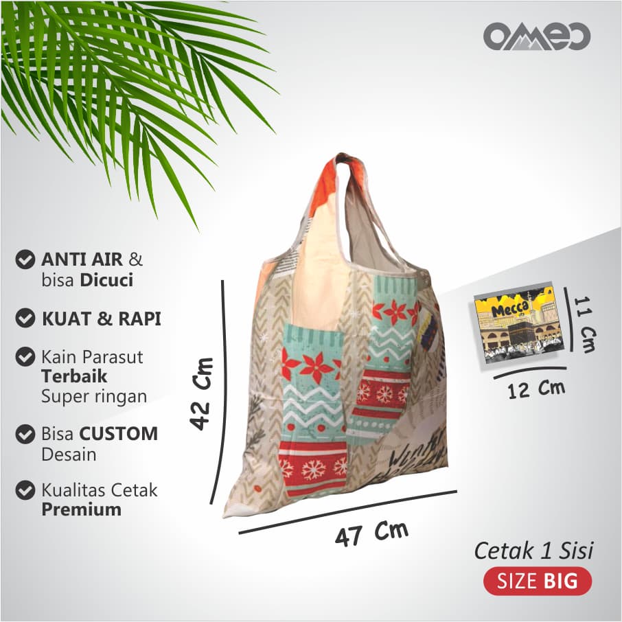Tas Belanja Lipat / Shopping Bag Full Printing Limited Edition size BIG OMEO TB 37