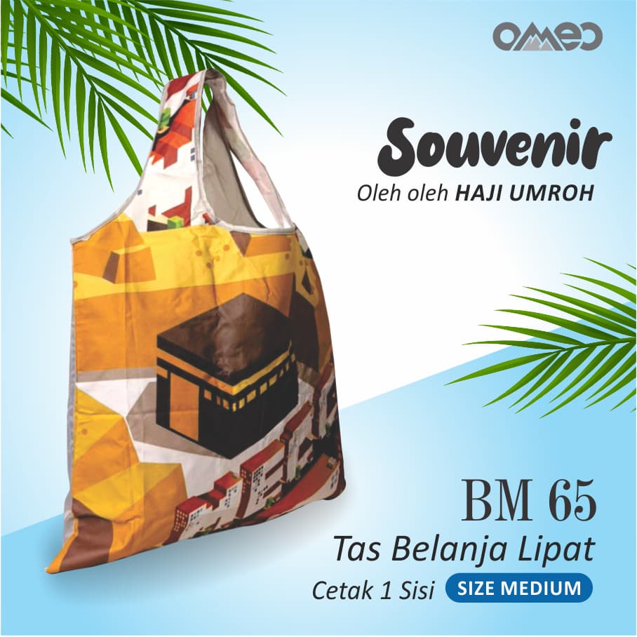 Oleh Oleh HAJI dan UMROH Souvenir Tas Belanja Lipat Size Medium BM 65