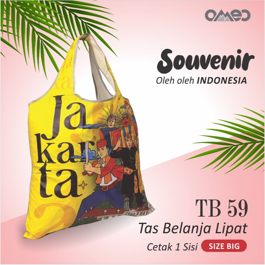 OMEO Tas Belanja Lipat Shopping Bag Motif Jakarta Size Big TB 59