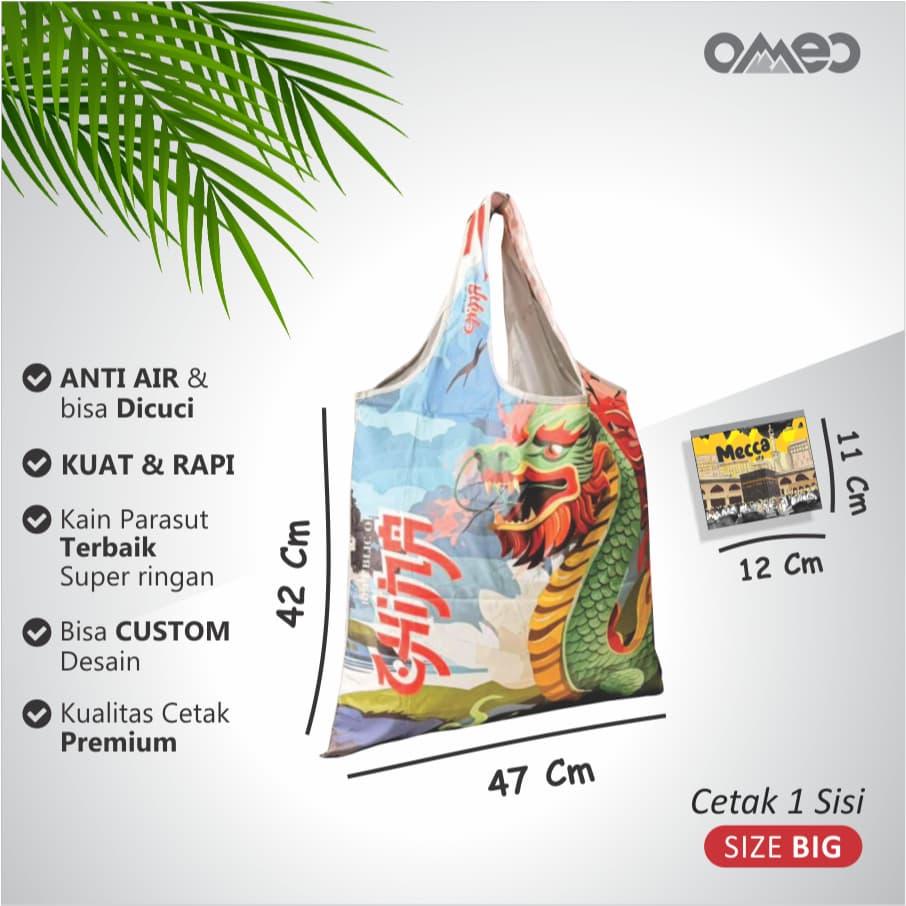 Tas Belanja Lipat / Shopping Bag Full Printing Waterproof Limited Edition size BIG CHINA OMEO TB 142