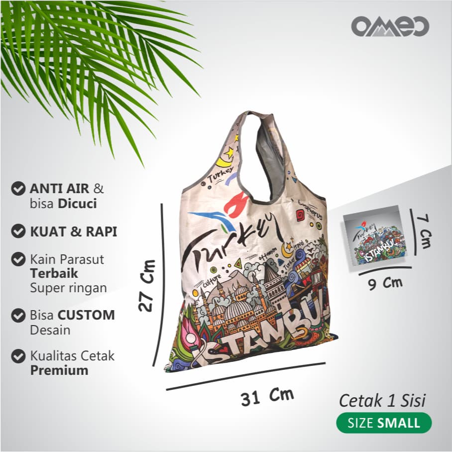 OMEO Tas Belanja Lipat Shopping Bag Oleh Oleh Turki Istanbul Size Small SK 96