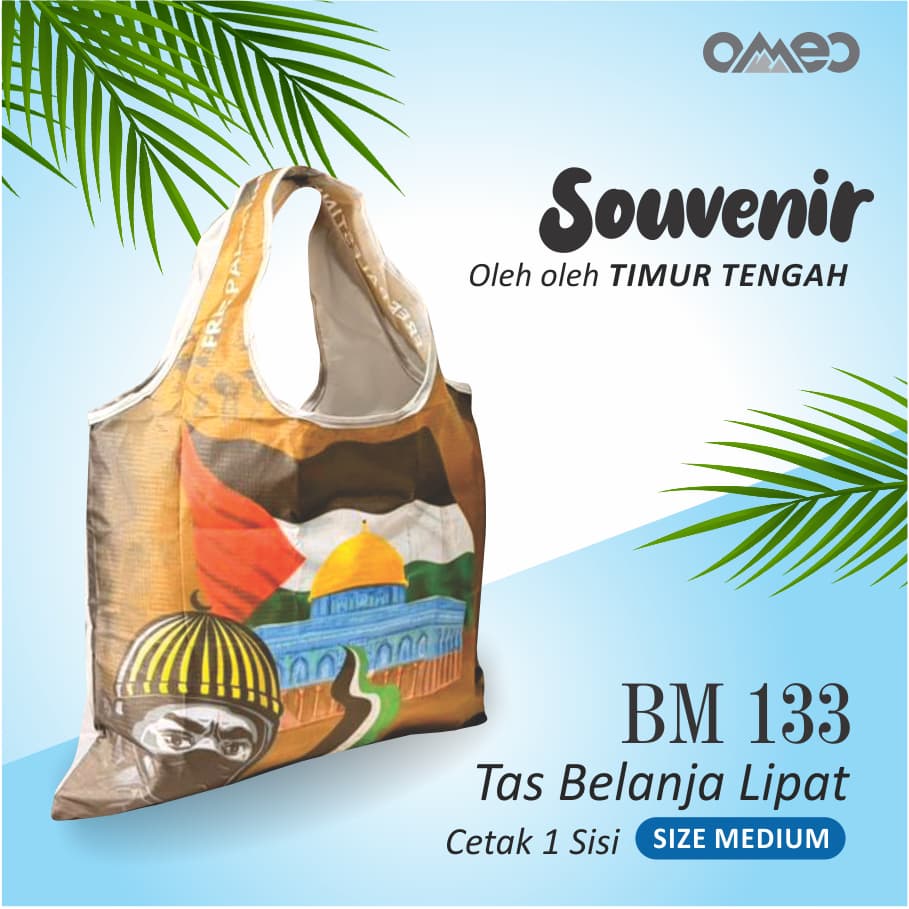 Shopping Bag Lipat Tas Belanja Totebag Lipat Full Printing Waterproof PALESTINE TIMUR TENGAH Medium Limited OMEO BM  133