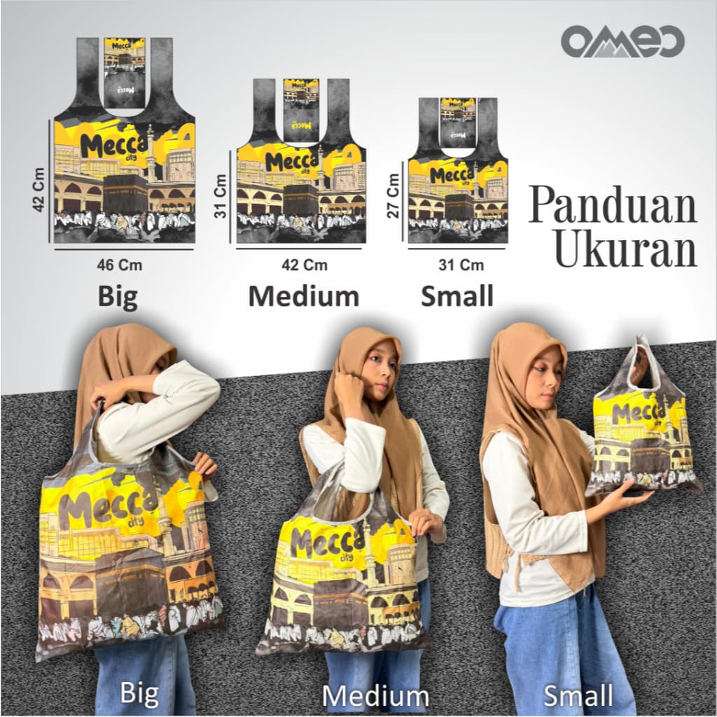 OMEO Tas Belanja Lipat Shopping Bag Motif Venice Size Big  TB 72