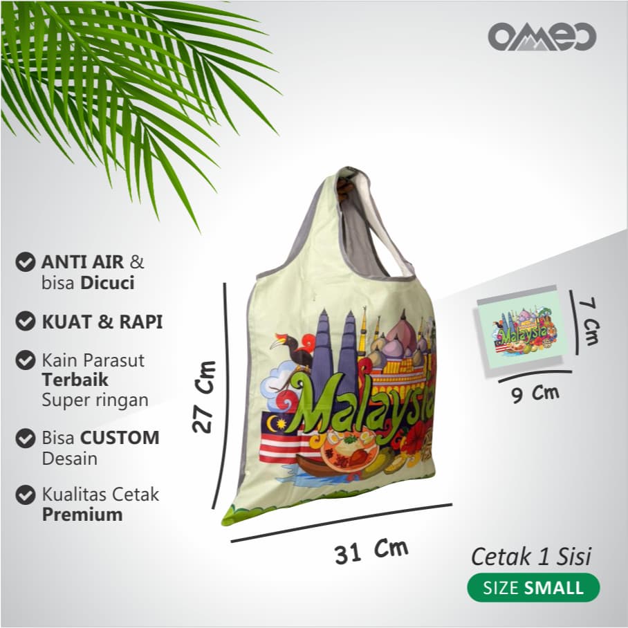 Shopping Bag Lipat Tas Belanja Lipat Totebag Lipat Souvenir MALAYSIA size SMALL Limited OMEO SK 77