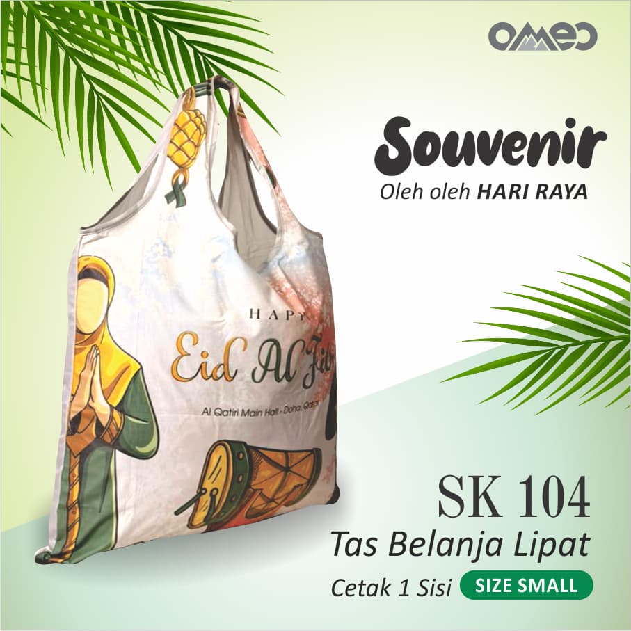 Tas Belanja Lipat / Shopping Bag Full Ptinting EDISI LEBARAN IDUL FITRI size SMALL OMEO SK 104