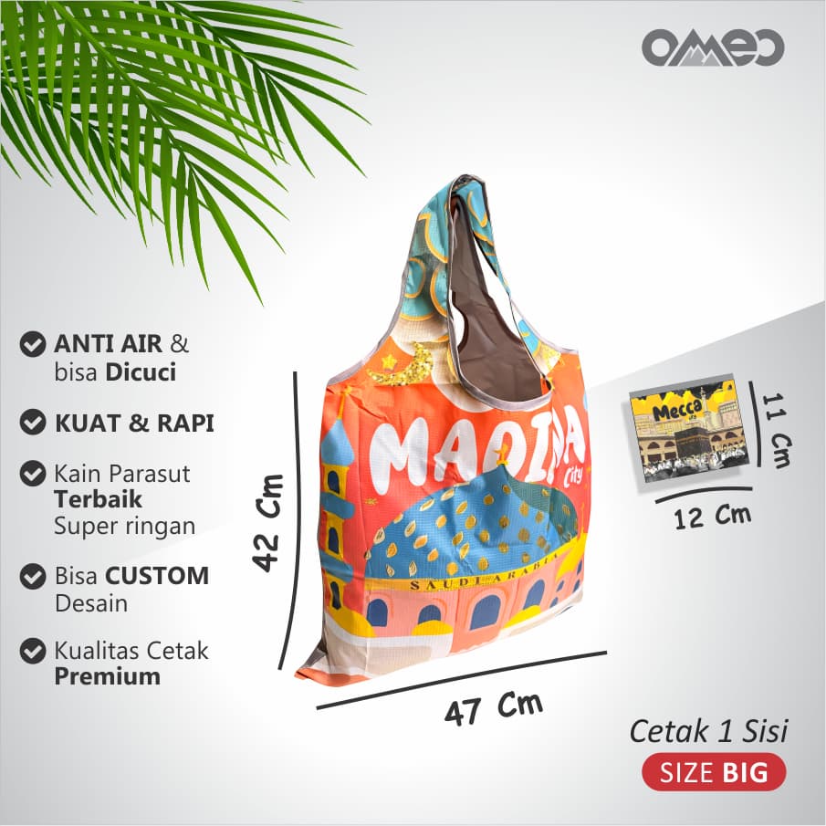 Oleh Oleh HAJI dan UMROH Souvenir Tas Belanja Lipat Size Big TB 150