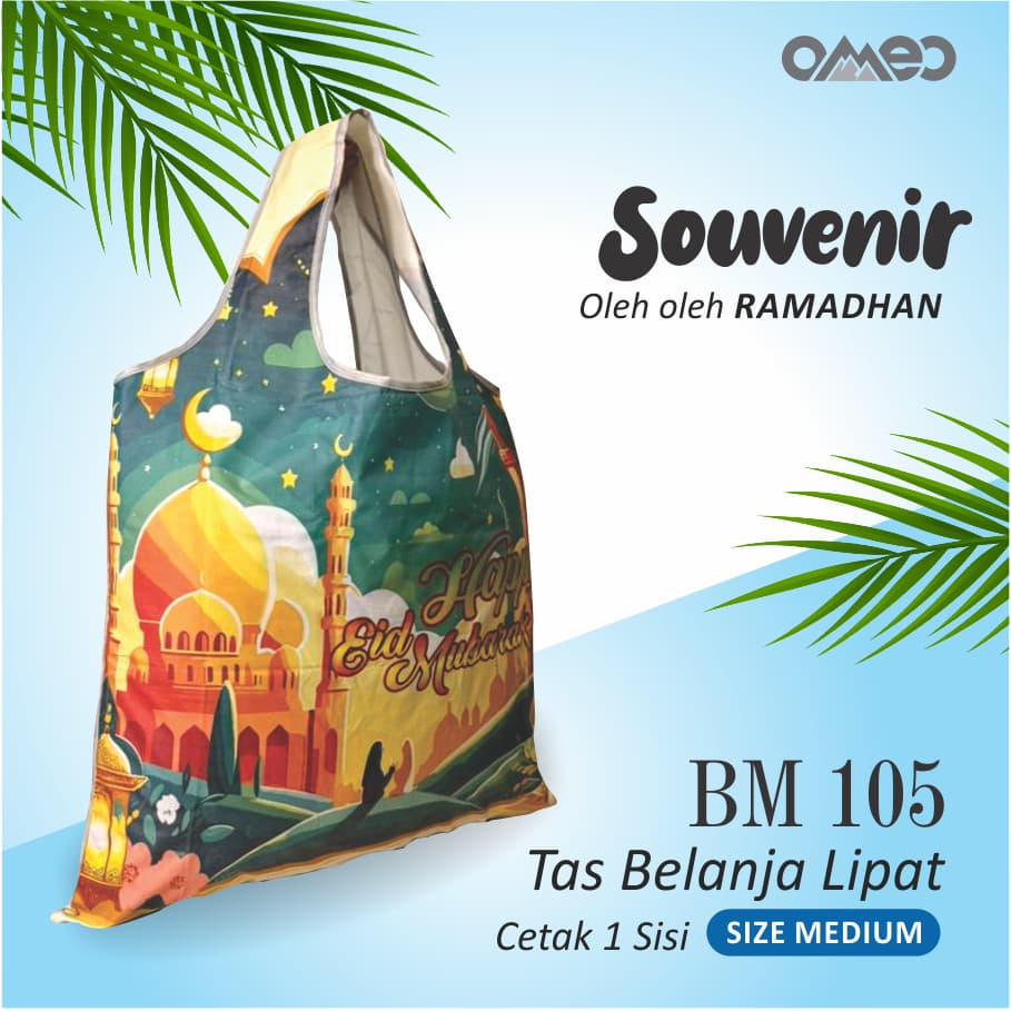Tas Belanja Lipat / Shopping Bag Full Ptinting EDISI LEBARAN IDUL FITRI Limited Edition size MEDIUM OMEO BM 105