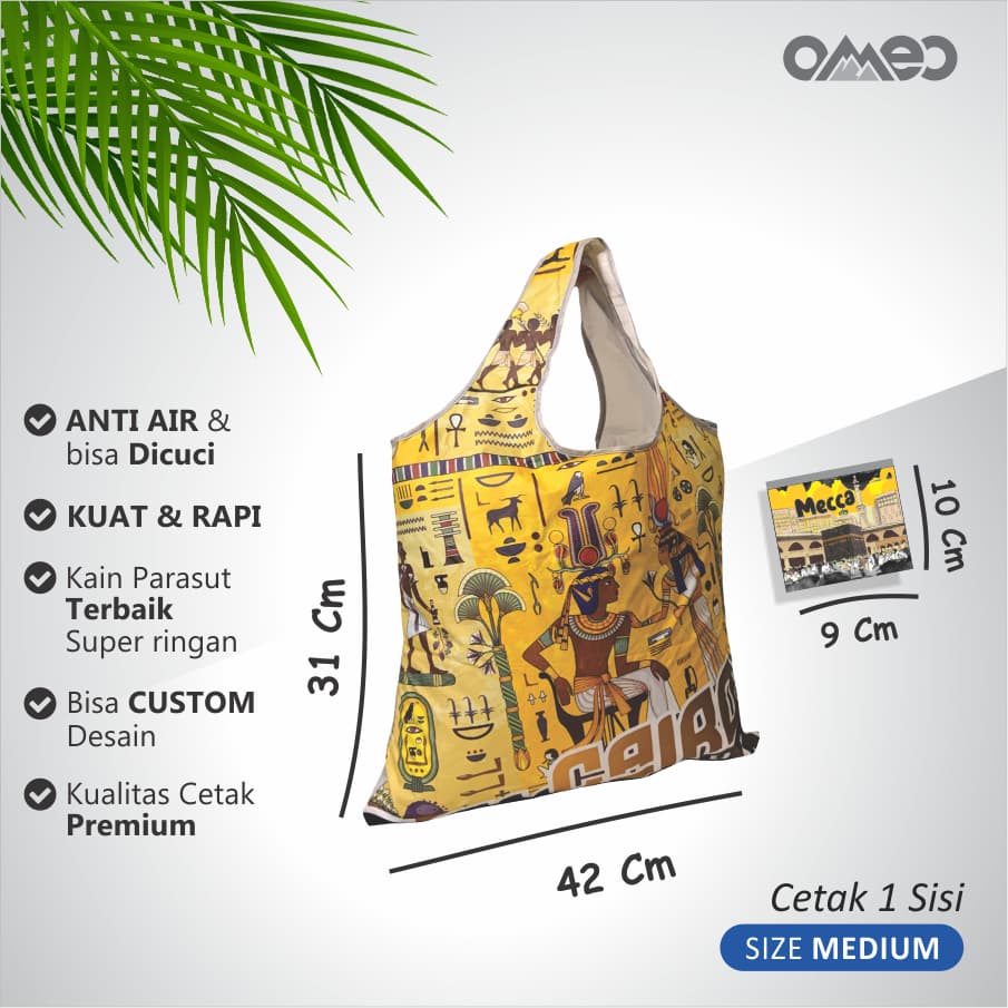 Tas Belanja Lipat Shopping Bag Totebag Full Printing CAIRO Limited Edition size MEDIUM OMEO BM 5