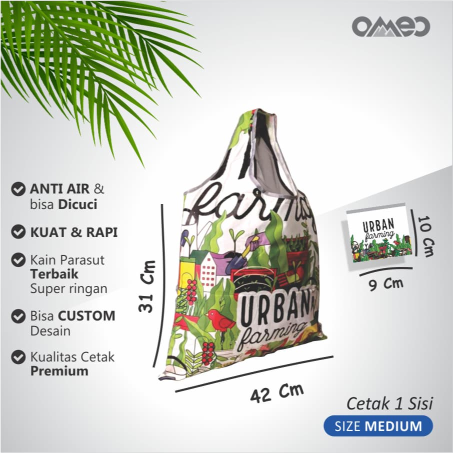 Shopping Bag Lipat Tas Belanja Totebag Lipat Size Medium Limited OMEO BM 58