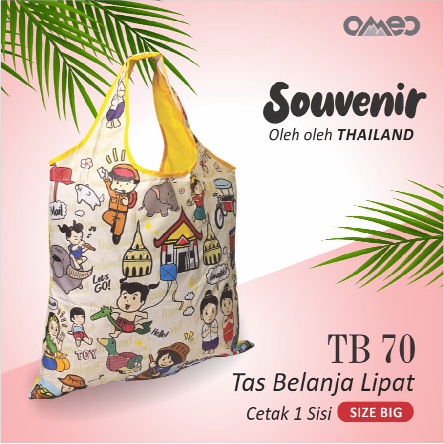 Tas Belanja Lipat / Shopping Bag Full Printing merry christmas Limited Edition size BIG THAILAND OMEO TB 70