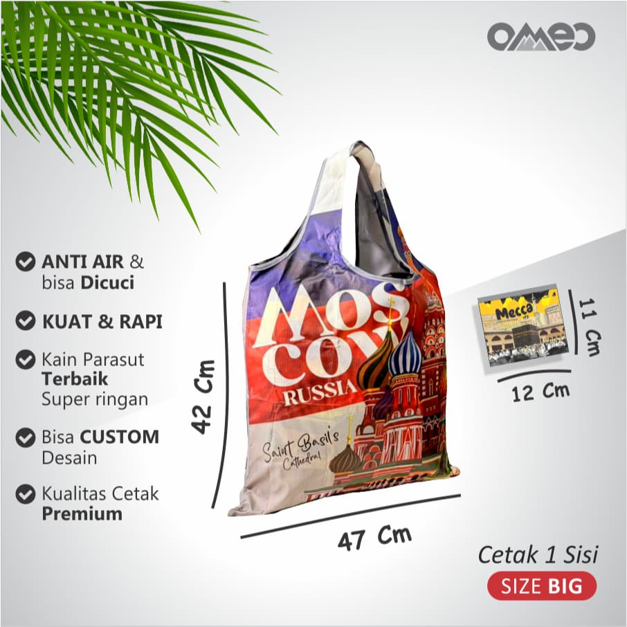 Tas Belanja Lipat Shopping Bag Oleh-oleh Moscow Size Big TB 154