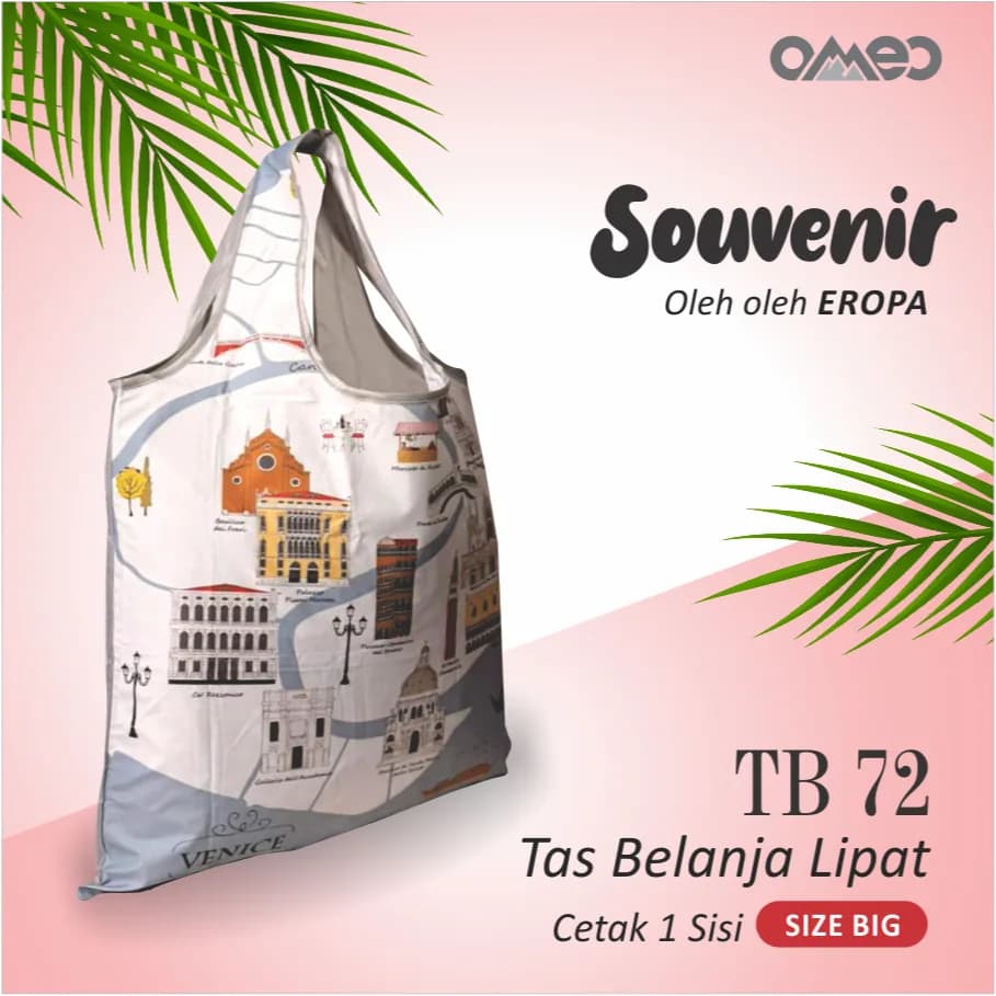 OMEO Tas Belanja Lipat Shopping Bag Motif Venice Size Big TB 72